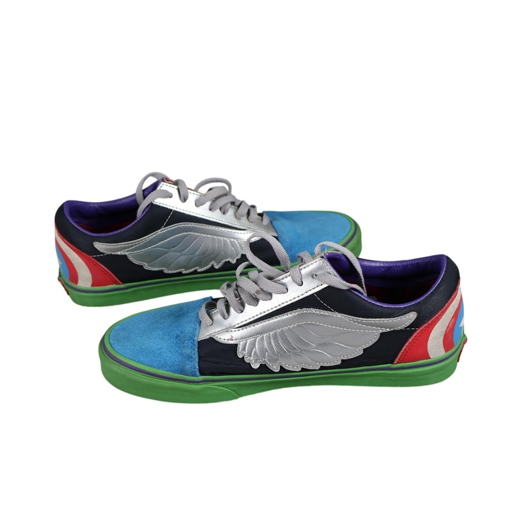 VANS Marvel Old Skool Shoes Mens 10.5 Multicolor Suede Lace Up Captain America